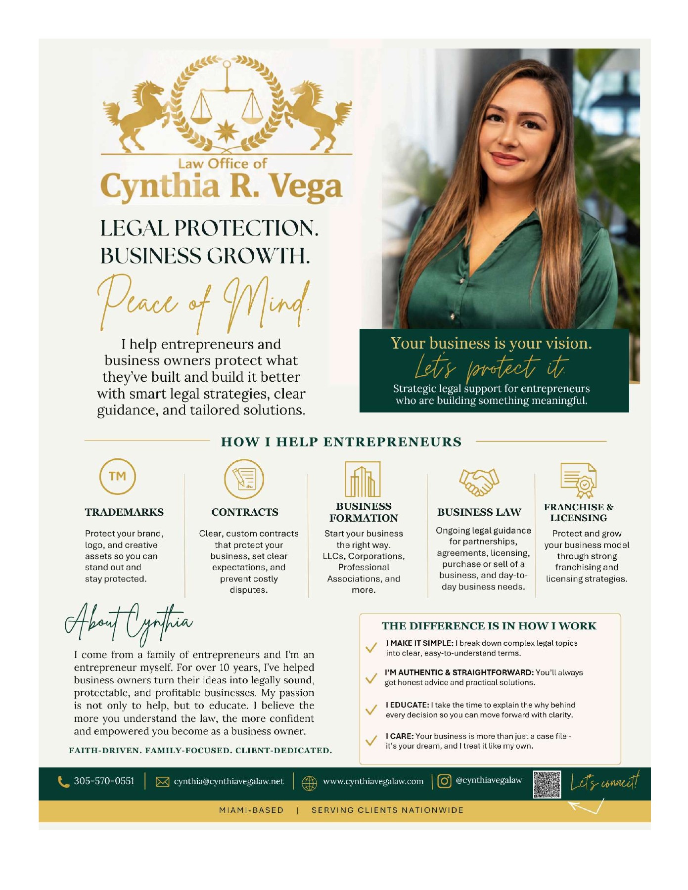 Legal Protection. Business Growth., original flyer page 1. Download the PDF for full text.